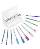 HEYMKGO Nail Drill Bits Set - 11pcs Electric Kit for Salon Acrylic Gel Manicure Pedicure Tools - Buy Online on SooperMarket.com