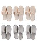 6 Pairs OSTADARRA Spa Slippers - Non Slip, Disposable & Washable - Unisex House Hotel Indoor Slippers in Beige and Gray - Perfect for Guest, Bathroom, Bedroom & Bride - Buy Online on SooperMarket.com