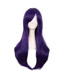 MapofBeauty 28 Inch Dark Purple Curly Hair Cosplay Wig for Women with Side Bangs - Buy Online on SooperMarket.com
