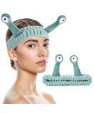 WLLHYF Spa Headband Facial Makeup Head Band Microfiber Soft Coral Fleece Head Wraps Snail Cartoon Cute Hair Accessories Elastic Skincare Hair Band for Women Girls Washing Face Beauty (Green) - Buy Online on SooperMarket.com