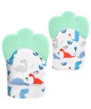 2Pack Silicone Teething Mitt Soothing Infant Teething Mitten Pain Relief Prevent Scratches Glove Safe Silicone Teething Toys for 0-12 Months green dinosaur - Buy Online on SooperMarket.com