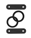 YNR Black Peacock Safety Irons Stirrups - Rubber Rings & Leather Clips Replacement Tabs - 1 Pair - Buy Online on SooperMarket.com