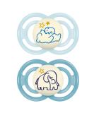 MAM Perfect Night Pacifier Set - Glow in the Dark Eco-Friendly Tooth-Friendly Silicone 6-16 Months Includes Pacifier Box - Bear & Elephant Design (2-Pack) - Buy Online on SooperMarket.com