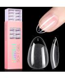 360PCS AILLSA Short Almond Nail Tips - Half Matte Soft Gel False Nails for DIY Press On Extensions - Clear Acrylic Gelly Tips - Valentine's Day Gift - 12 Sizes - Buy Online on SooperMarket.com