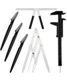 6 Pieces Tattoo Eyebrow Ruler 3 Point Positioning Ruler Mini Caliper Double Scale Vernier Caliper Eyebrow Golden Ratio Caliper Microblading Ruler Gauge Ruler Measuring Tool with Eyebrow Shaver - Buy Online on SooperMarket.com