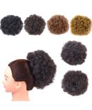 Short Afro Kinky Curly Drawstring Ponytail Extension - Medium 2# | Natural Hair Clip On Bun Hairpiece - Buy Online on SooperMarket.com