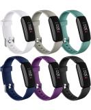 Keponew Fitbit Inspire 2 Bands 6-Pack Small: Black/Gray/White/Blue/Plum/Pine Green - Sport Wristband Replacement for Men and Women - Buy Online on SooperMarket.com