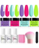 Honey Joy Dip Powder Nail Kit - 4 Colors Neon Bright Green Purple Dipping Powder Set - Salon Quality Manicure at Home - Dip-7pcs-02 - Buy Online on SooperMarket.com