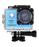 Vemont 1080P 12MP Action Camera - Full HD Sports Cam 30m Waterproof with Mounting Kit - Blue - Buy Online on SooperMarket.com