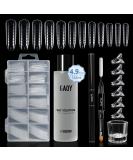 GAOY Slip Solution Kit for Poly Gel Nails - 145ml Anti-Stick Gel with Brush & Dual Forms for DIY Nail Art - Buy Online on SooperMarket.com