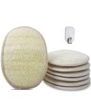 Pack of 6 Natural Organic Loofah Sponge Pads for Exfoliating Skin | Bath & Shower Scrubber with Adhesive Hook - Buy Online on SooperMarket.com