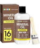 AZEN 16oz Food Grade Mineral Oil for Cutting Boards - Protect & Restore Wood with Brush - Buy Online on SooperMarket.com