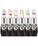 firstfly Pack of 6 Crystal Flower Jelly Lipstick Long Lasting Nutritious Lip Balm Lips Moisturizer Magic Temperature Color Change Lip Gloss (Black) - Buy Online on SooperMarket.com