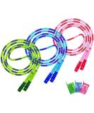 Jump Rope, Adjustable Length Tangle-Free Segmented Soft Beaded Skipping Rope, Fitness Jump Rope for Kids, Man, and Women Weight Loss 9.2 Feet Blue - Buy Online on SooperMarket.com