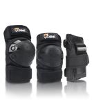 JBM Adult/Child Knee Pads Elbow Pads Wrist Guards 3 in 1 Protective Gear Set for Multi Sports Skateboarding Inline Roller Skating Cycling Biking BMX Bicycle Scooter Black Adult - Buy Online on SooperMarket.com