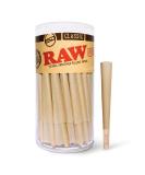 RAW Cones Classic King Size | 100 Pack | Natural Pre Rolled Paper with Tips and Packing Tubes Included - Buy Online on SooperMarket.com