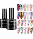 Senvenski Nail Foil Glue Gel Set - 7.3ml x2 Transfer Gel for Nail Art Stickers, Soak Off Formula - DIY Manicure Kit TB007 - Buy Online on SooperMarket.com