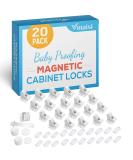 20 Pack Magnetic Cabinet Locks Baby Proofing - Vmaisi Children Proof Cupboard Drawers Latches - Adhesive Easy Installation Standard 20.0 - Buy Online on SooperMarket.com