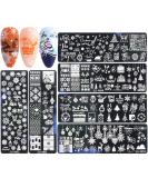 6Pcs Christmas Nail Stamp Plates Set with Various Patterns Snowflake Elk Santa Claus Christmas tree DIY Print Manicure Salon Design Perfect Christmas Nail Decoration for Professional DIY Salon - Buy Online on SooperMarket.com