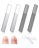 Crystal Glass Nail Shiner Set with Nano Nail File - 4 Pieces, White and Black Flat End - Includes Case for Natural Nails - Buy Online on SooperMarket.com