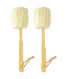 2-Pack Natural Loofah Exfoliating Bath Brush - Long Handle Body Sponge Scrubber for Men & Women - Buy Online on SooperMarket.com
