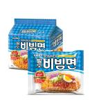 Paldo Fun & Yum Bibim Men Instant Cold Noodles 20 Pack - Sweet & Spicy Seasoned Brothless Ramen - Korean Ramyun Family Pack - 130g x 20 - Buy Online on SooperMarket.com