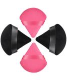 HEYMKGO Velvet Triangle Powder Puffs - 4 Pcs Dual-Use Makeup Puff Set for Setting Powder, Pressed Powder, and Under Eye Application in Black/Rose - Buy Online on SooperMarket.com
