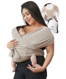 Konny Baby Carrier Original Elastech - Custom Fit Carrier Hassle-Free Easy to Wear Infant Sling Wrap Perfect for Newborn Babies up to 44 lbs Toddlers (Beige 3XL) 3XL 01Elastech-Beige - Buy Online on SooperMarket.com