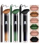 Buy Waterproof Goth Liquid Lipstick & Lip Liner Set | Dark Black Green Brown - Longlasting Matte Stain for Halloween Makeup & Cosplay - Buy Online on SooperMarket.com
