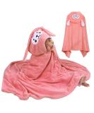 Funmo Baby Hooded Towel 70x140 cm - Soft Super Absorbent Bath Towel for Toddlers (0-5 Years) - Cute Pink Design - Buy Online on SooperMarket.com