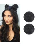 2PCS Mini Claw Fake Buns Hair Donut Chignon Clip in Scrunchies Natural Black - Buy Online on SooperMarket.com