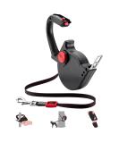 Dogxi 5m Retractable Dog Leash for Small & Medium Dogs - Adjustable Black Belt with Carabiner Perfect for Car Use - 25kg Capacity - Buy Online on SooperMarket.com