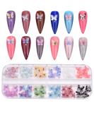 72pcs 3D Butterfly Nail Art Decoration Resin Charms - 12 Colors Pearl Beads Accessory for Acrylic Nails - BX1130-6 - Buy Online on SooperMarket.com