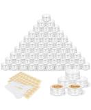 60 pieces 5G jacks transparent cream can empty crucible transparent cosmetics doses set for lotion cream (3 label stickers and 6 mini spatula) - Buy Online on SooperMarket.com