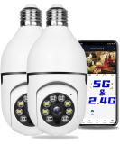 2Pcs 1080P E27 Light Bulb Security Camera Set | Indoor/Outdoor 360 Home Security Cameras | 2.4GHz & 5G WiFi | Full Color Day/Night | Smart Motion Detection | Support 5G (2PCS) - Buy Online on SooperMarket.com