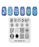 Alexnailart Nail Stamping Printing Plate Template Image Plate Stamper Scraper Sun Line Ink jet Pattern Nail Art Decoration DIY Print Manicure Design FA040 - Buy Online on SooperMarket.com