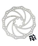 Boenoea 140mm Silver Bicycle Disc Brake Rotor for MTB Mountain Road Bikes - 6 Bolts Included - Buy Online on SooperMarket.com
