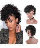 Aisaide High Puff Afro Ponytail with Bangs Drawstring Short Kinky Curly Drawstring Ponytail Extension Synthetic Clip in Mohawk Ponytail Bun with Bangs Wrap Updo Clip in Hair Extensions with Six Clips 1B - Buy Online on SooperMarket.com