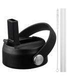KMN Straw Lid for Hydro Flask Wide Mouth - Flex Straw Lid with Handle and Straw - Black - Buy Online on SooperMarket.com