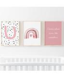 Pompom Prints Set of 3 | Rainbow Nursery Decor | Scandi Boho Style | Girls Bedroom Prints | Playroom Wall Art | 5x7 Inch U - Buy Online on SooperMarket.com