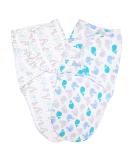 Vicloon Baby Swaddle Wrap Set - Organic Cotton Blanket for Newborns 0-3 Months (7-14lbs) - Blue (2 pcs) - Buy Online on SooperMarket.com