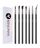 KINGMAS Fine Angled Eyeliner Brush  Premium 7 Pieces Gel Eye Liner Makeup Brushes  Angled Flat Definer Ultra Thin Bent Pencil Point Eyeliner Brushes for Women Girls Black (7 Pieces) - Buy Online on SooperMarket.com