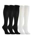 Buy Weekend Peninsula Compression Stockings | 5 Pairs Knee Socks for Men & Women - Sports Travel Medical Relief (L-XL) - Black & White - Buy Online on SooperMarket.com