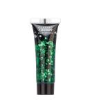 Classic Chunky Face & Body Glitter Gel by Moon Glitter - Green - Cosmetic Festival Glitter Face Paint for Face Body Hair Nails - 12ml - Buy Online on SooperMarket.com