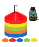 60 Pack,Agility Soccer Cones with Carry Bag and Holder for Training,sports cones , disc sports cones,football cones for drills kids,training cones for basketball, agility football cones set - Buy Online on SooperMarket.com