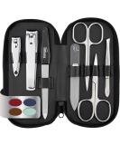 Marqus 7-Piece Manicure Set for Men & Women - Made in Germany Real Leather Etui Patented Glass Files for Hand & Foot Care - Black - Buy Online on SooperMarket.com