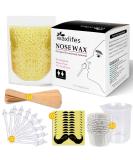 Nose Wax Kit for Men and Women - 100g Nose Hair Removal Wax with Safe Tip Applicator and Moustache Stencils - Christmas Gift Set in White - Buy Online on SooperMarket.com