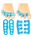 ViveSole Toe Stretchers Separators (4 Pieces) - Gel Therapeutic Spa Spacer for Bunions, Hammer Toe, Plantar Fasciitis - Metatarsal Pain Relief - Blue Medium - Buy Online on SooperMarket.com