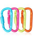 Craebuer 4 Pack 3 inch Aluminum D-Ring Carabiner Clips - Locking Snap Hook for Outdoor Camping & Hiking - Buy Online on SooperMarket.com