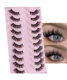 Outopen 10 Pairs Half Lashes - 3D Fluffy Cat Eye False Eyelashes - Natural Look & Reusable 15mm Curl Volume - Buy Online on SooperMarket.com